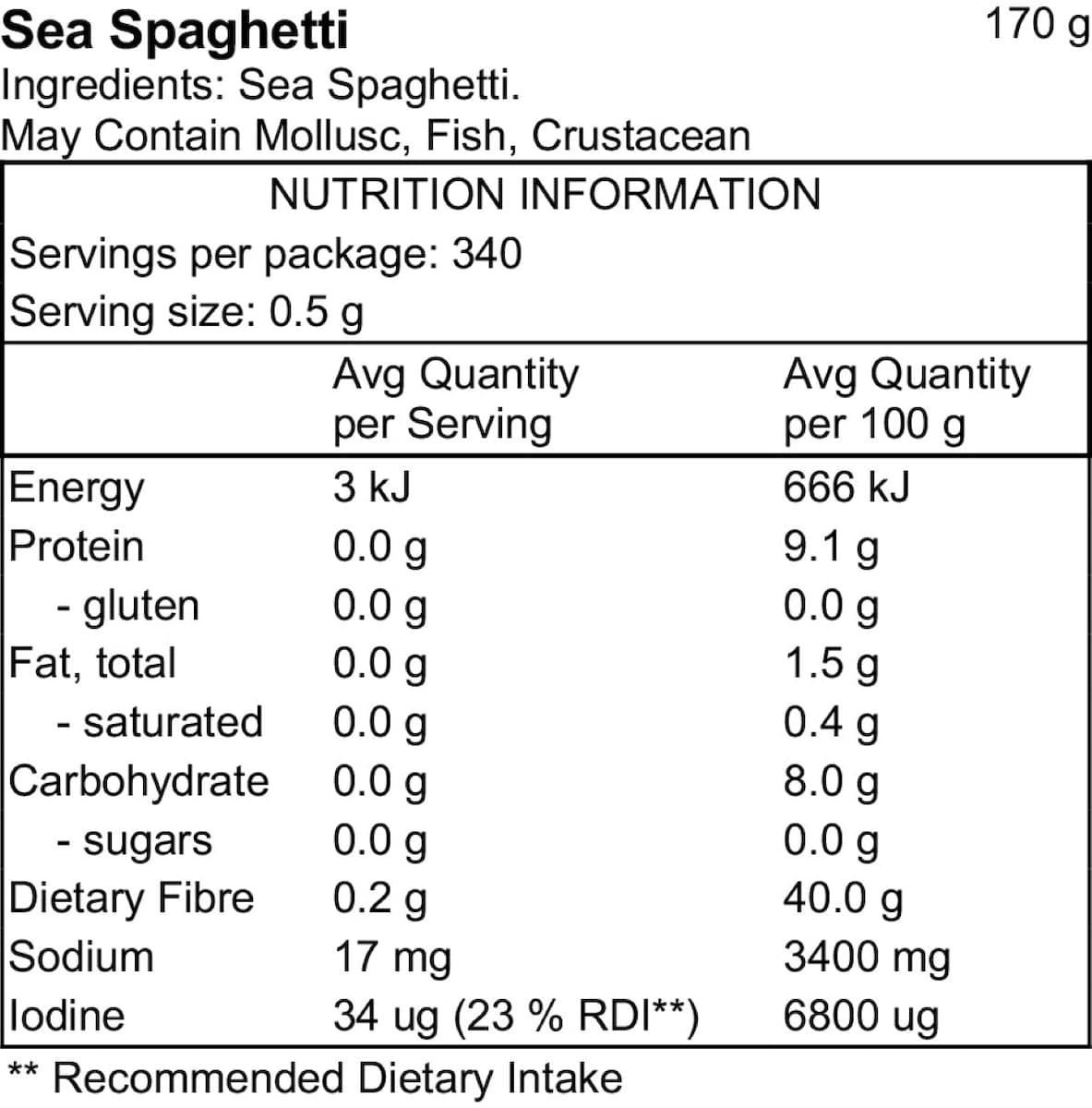 Thumbnail Pacific Harvest Sea Spaghetti Seaweed Branches 170g