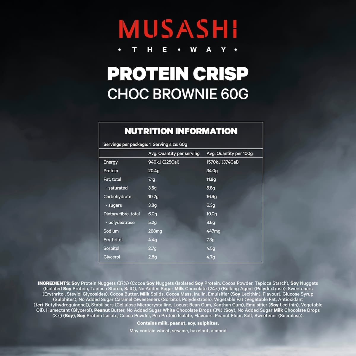 Thumbnail Musashi Protein Crisp Bar Choc Brownie 12 x 60g