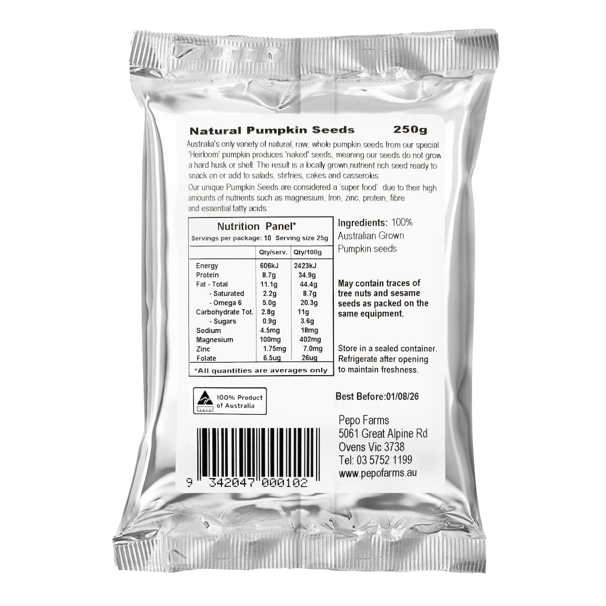 Thumbnail Pepo Farms Natural Pumpkin Seeds 250g