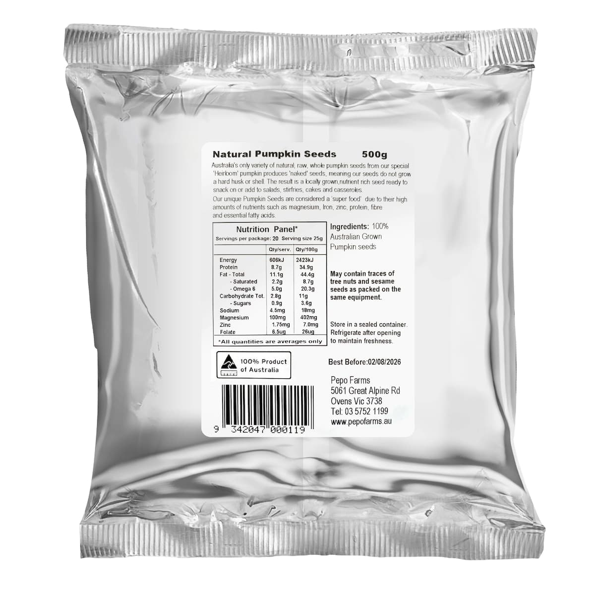 Thumbnail Pepo Farms Natural Pumpkin Seeds 500g