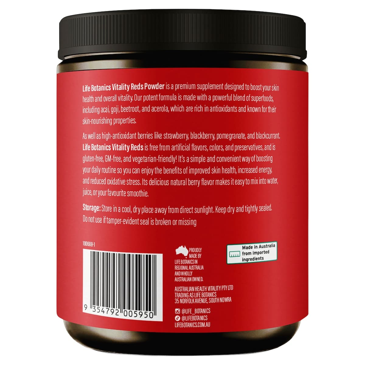 Thumbnail Life Botanics Vitality Reds Powder 450g
