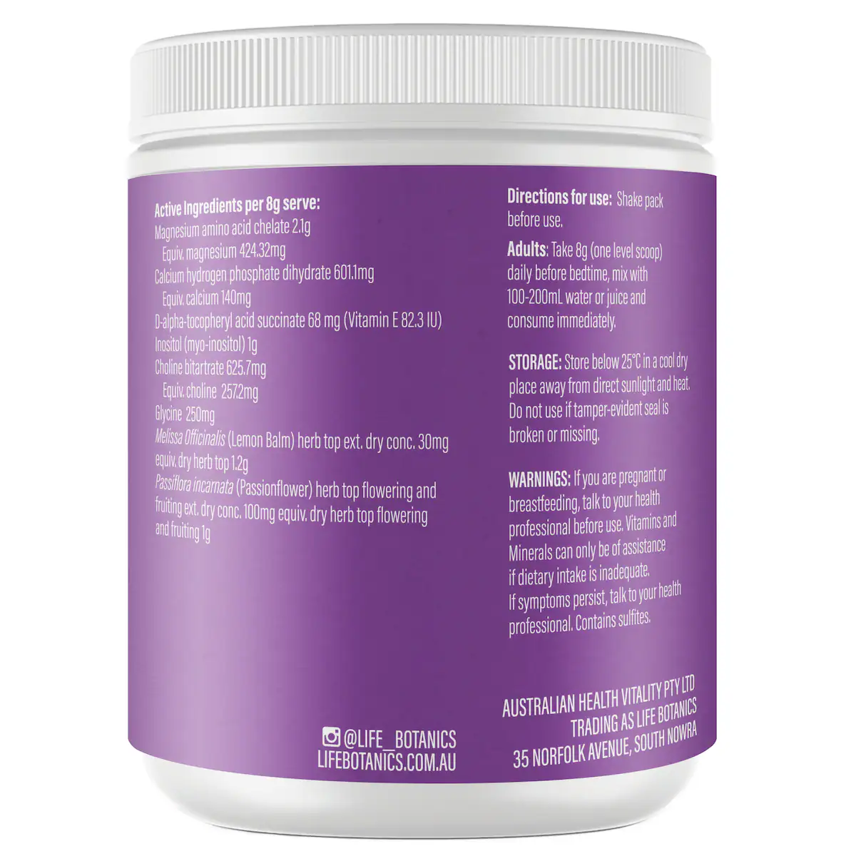 Thumbnail Life Botanics High Strength Magnesium + Sleep 150g