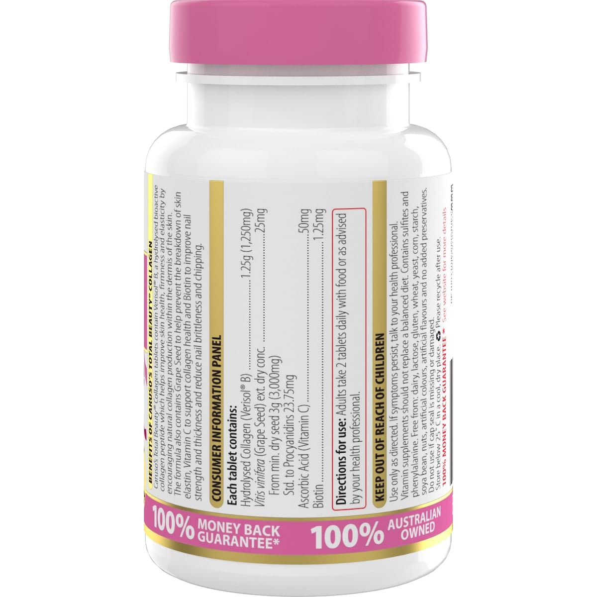 Thumbnail Carusos Total Beauty Collagen 60 Tablets