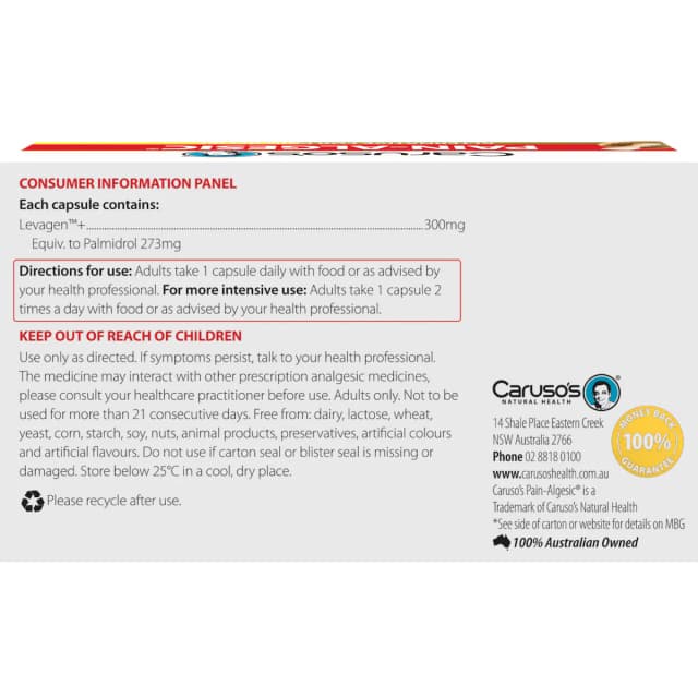 Carusos Pain-Algesic for Joints 40 Capsules | Healthylife