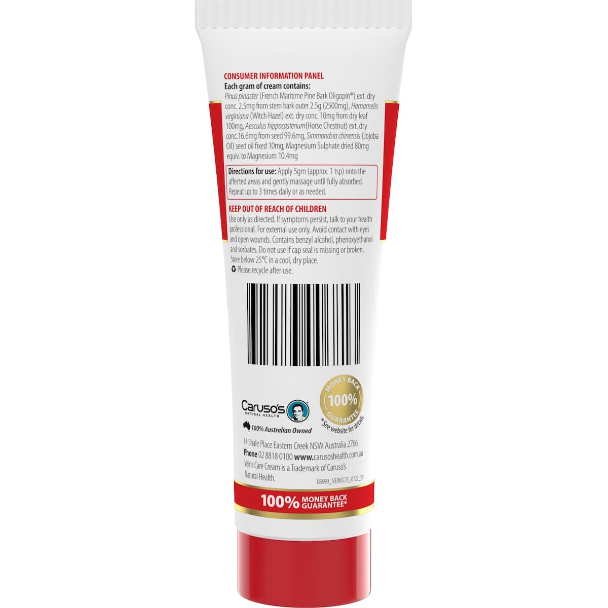Thumbnail Carusos Veins Care Cream 75g