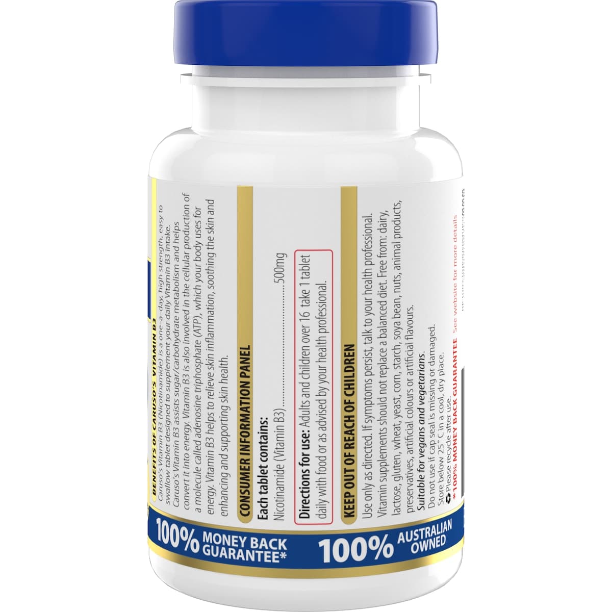 Thumbnail Carusos Vitamin B3 Nicotinamide 500mg 60 Tablets