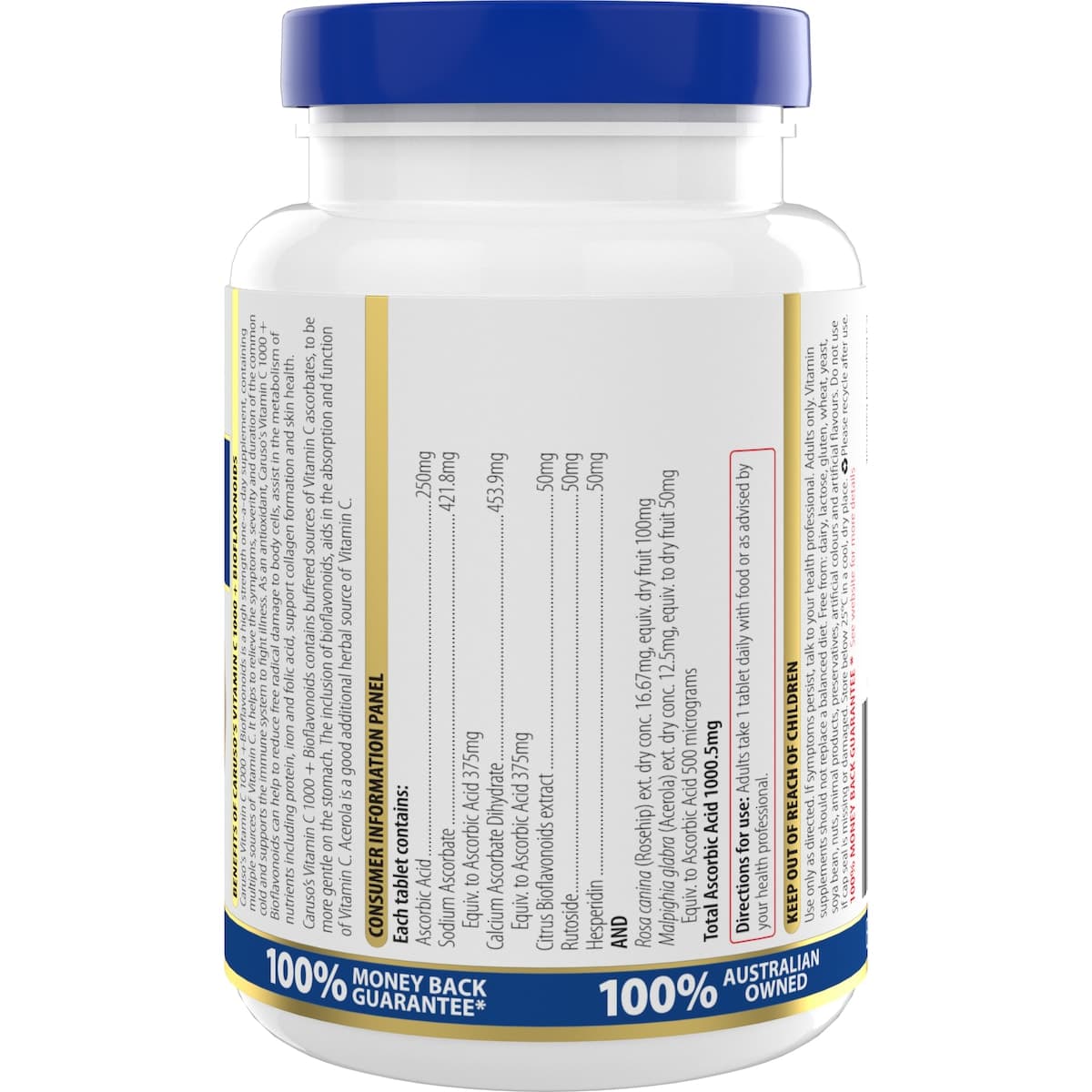 Thumbnail Carusos Vitamin C 1000 + Bioflavonoids 120 Tablets