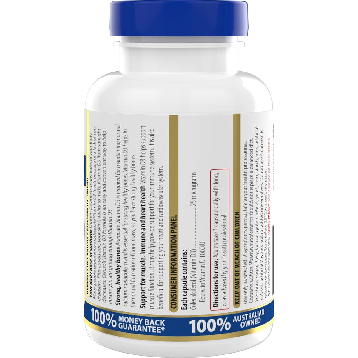 Thumbnail Carusos Vitamin D3 1000Iu 250 Capsules