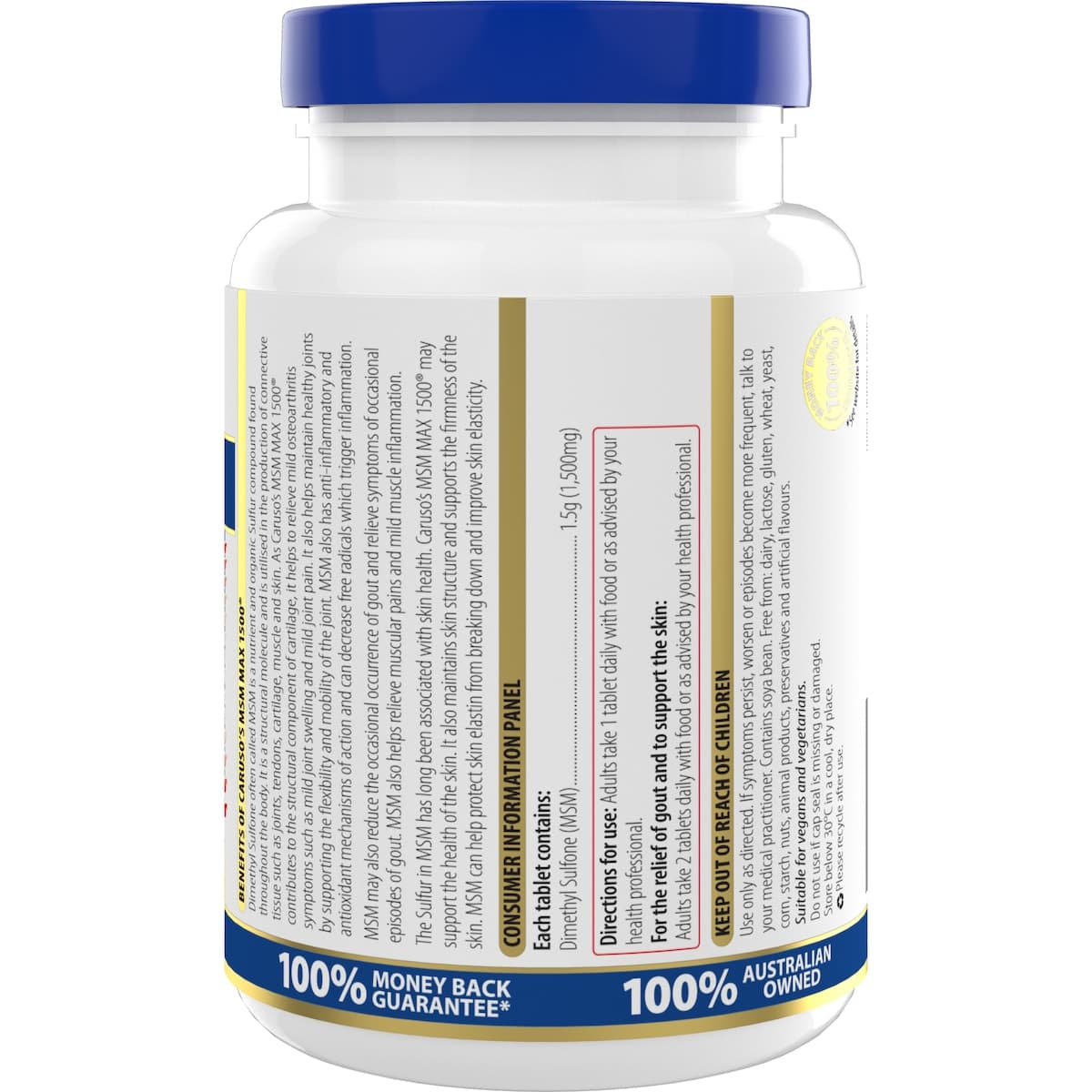 Thumbnail Carusos MSM Max 1500 120 Tablets