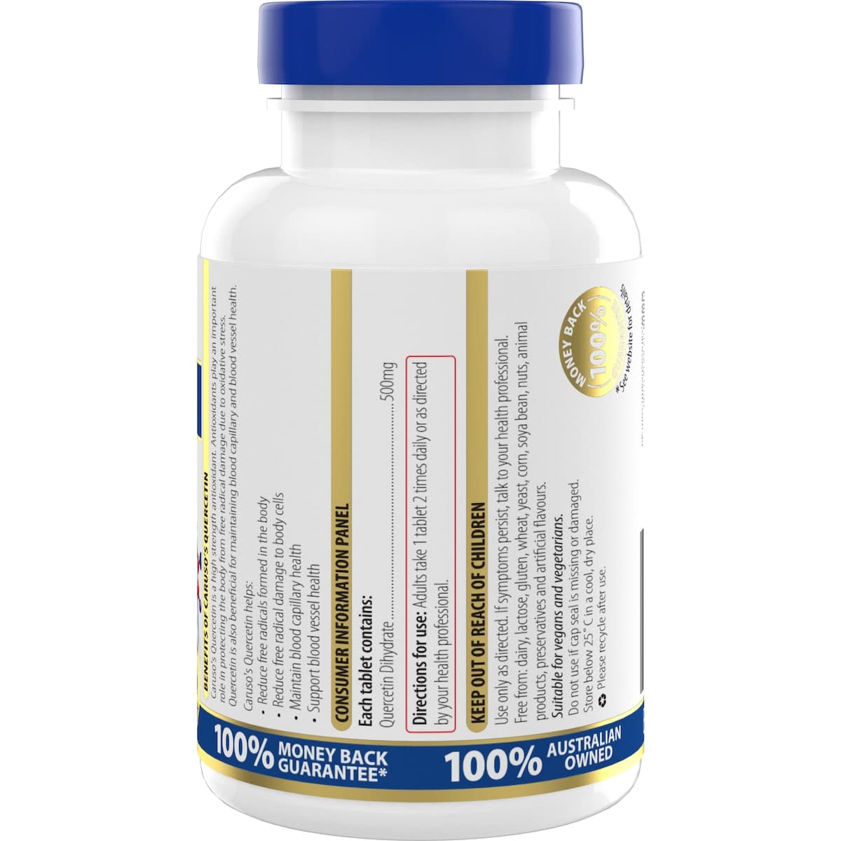 Thumbnail Carusos Quercetin 500mg 60 Tablets