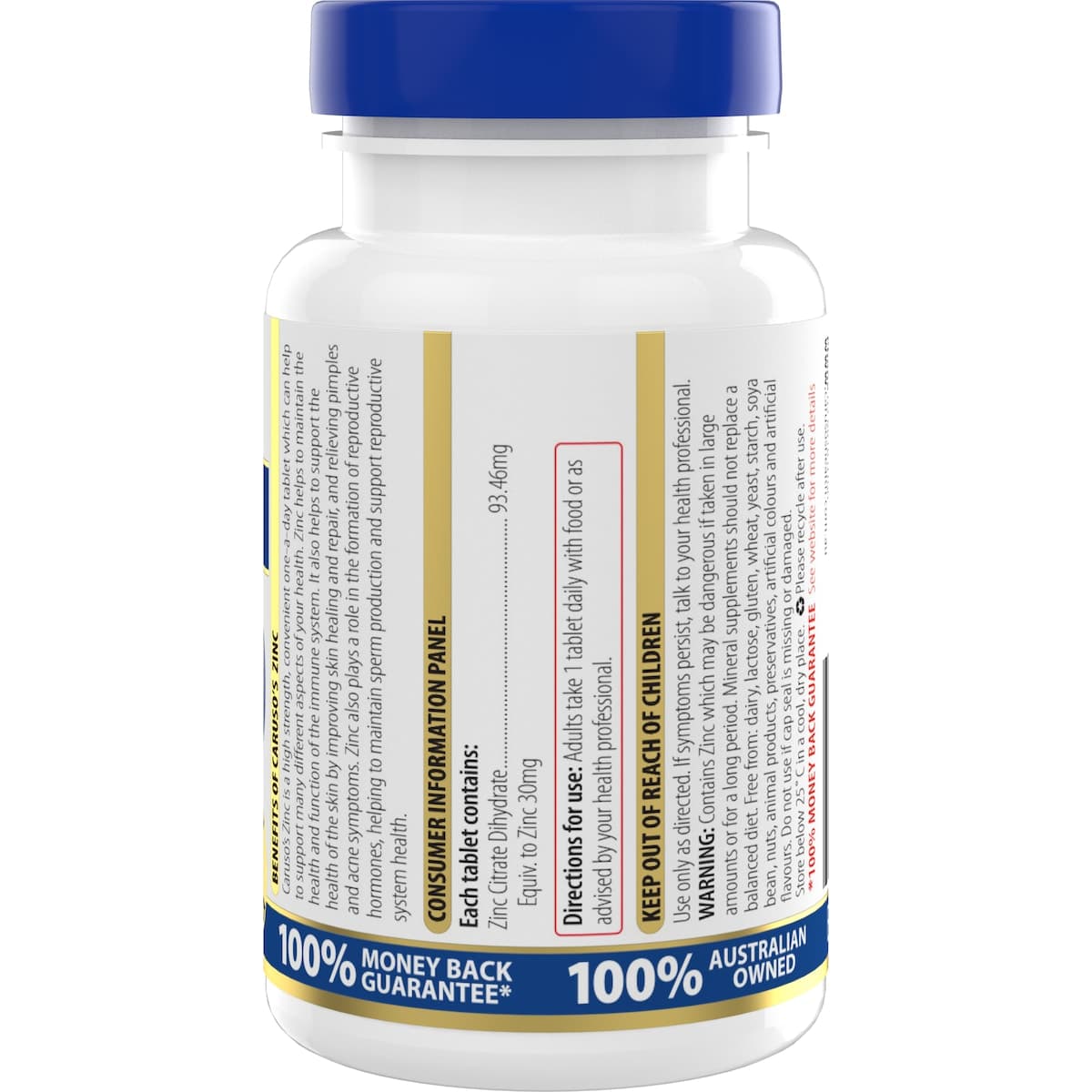 Thumbnail Carusos Zinc High Strength 120 Tablets