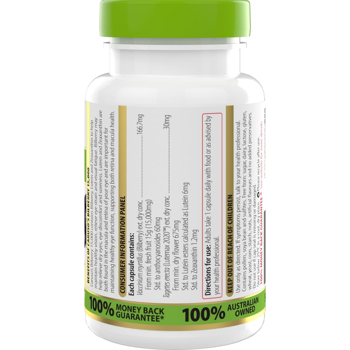 Thumbnail Carusos Bilberry Eye Health 50 Capsules