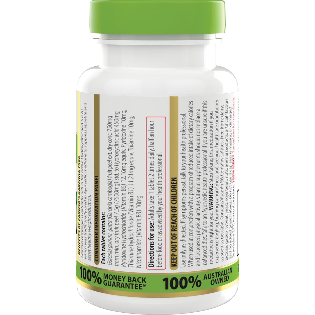 Thumbnail Carusos Garcinia 7500 60 Tablets
