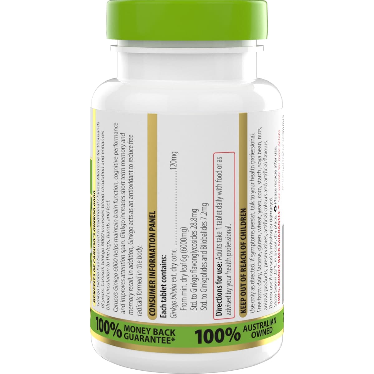 Thumbnail Carusos Ginkgo 6000mg 60 Tablets