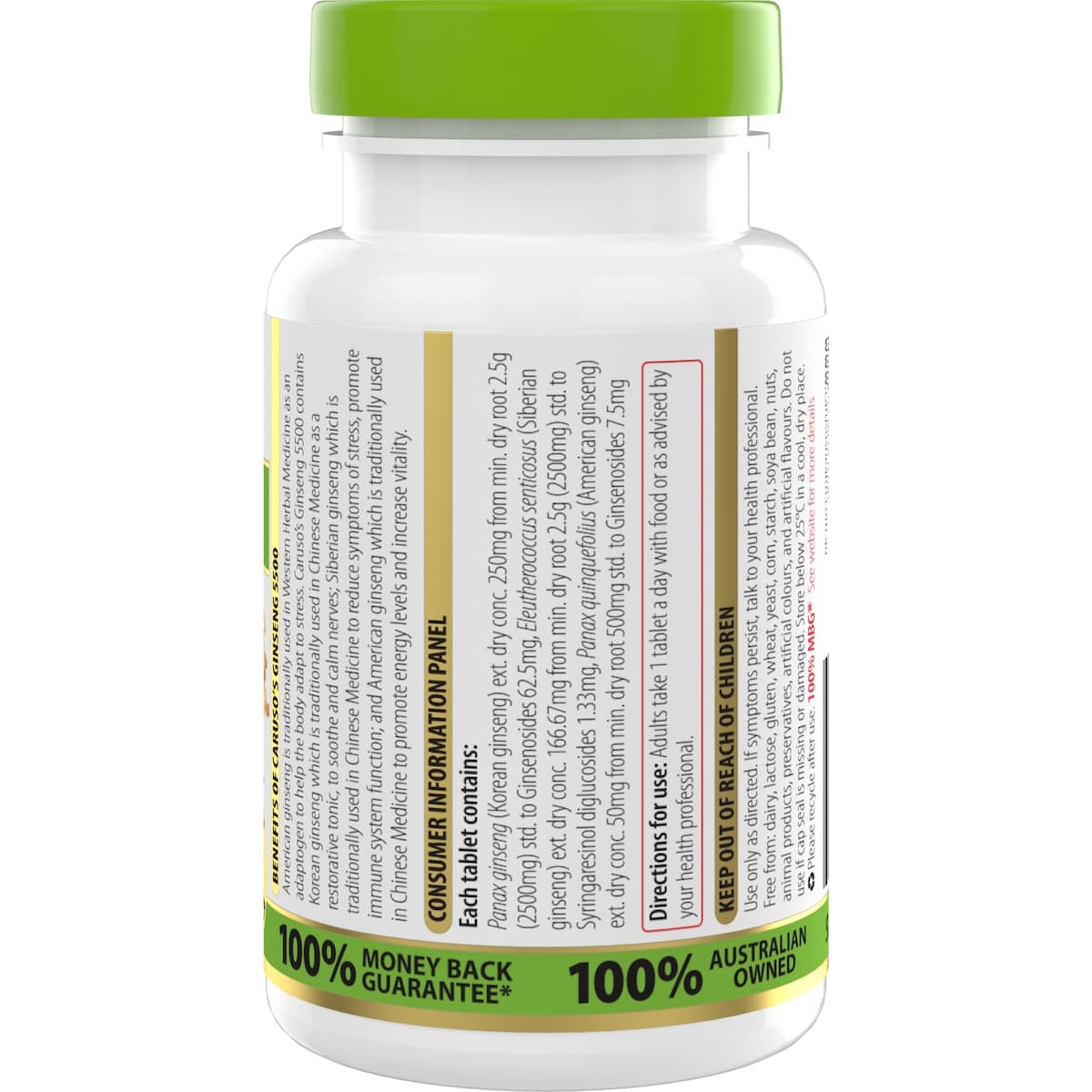Thumbnail Carusos Ginseng 5500mg 60 Tablets