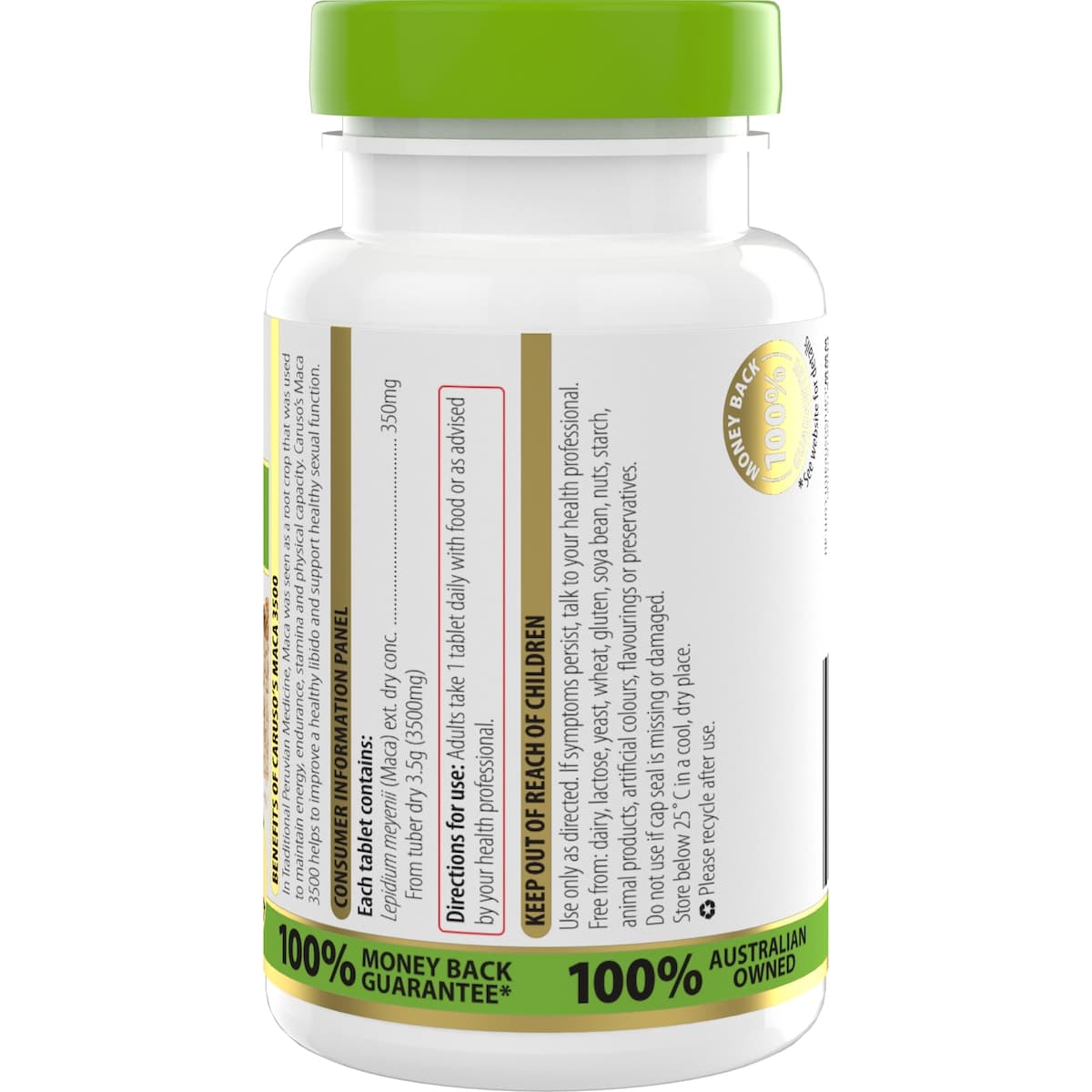 Thumbnail Carusos Maca 3500mg 60 Tablets