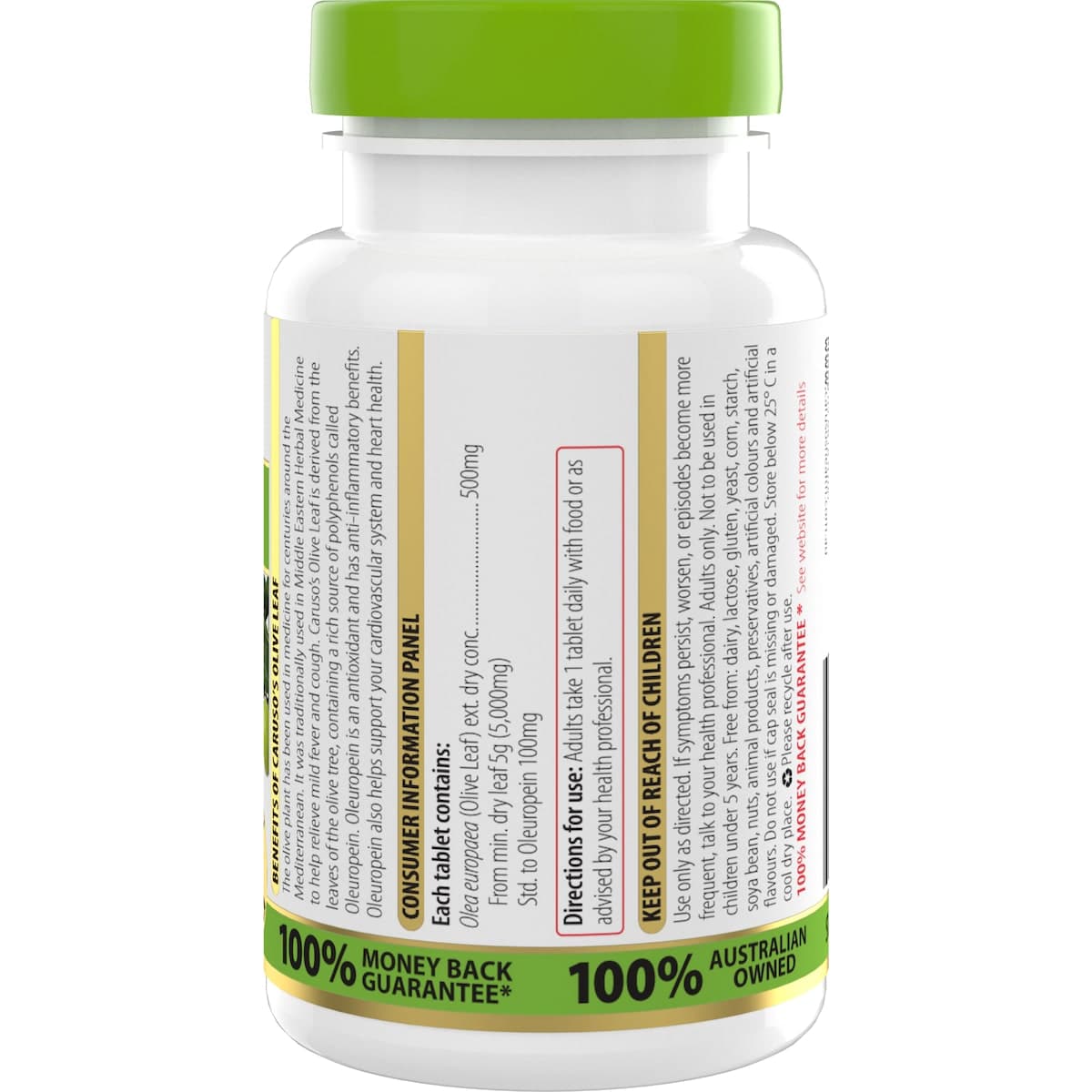 Thumbnail Carusos Olive Leaf 60 Tablets
