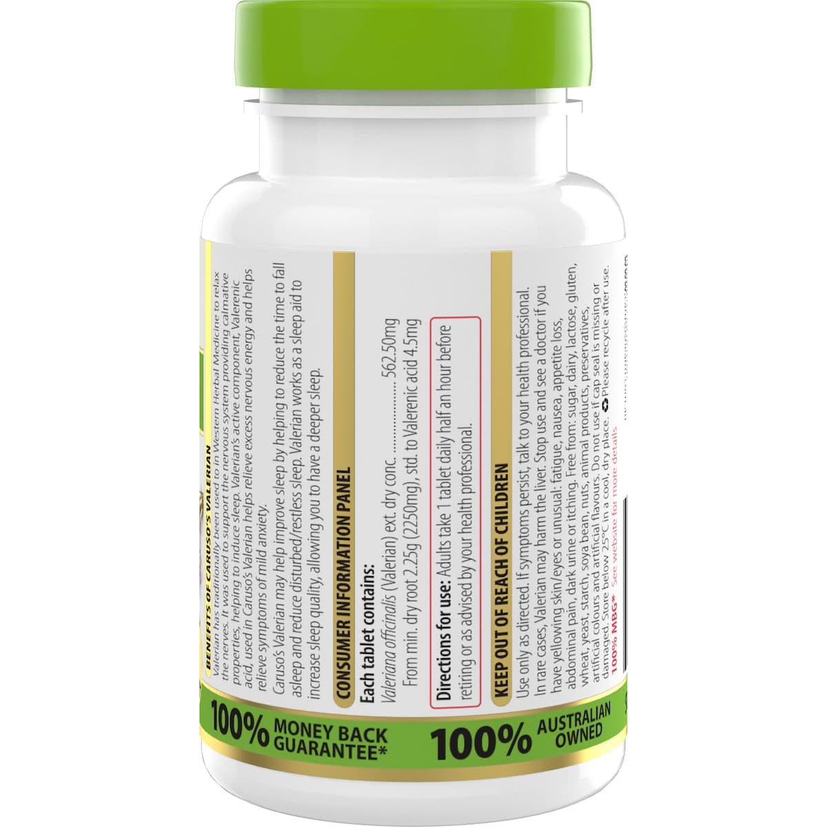 Thumbnail Carusos Valerian Herbal Sleep Aid 60 Tablets