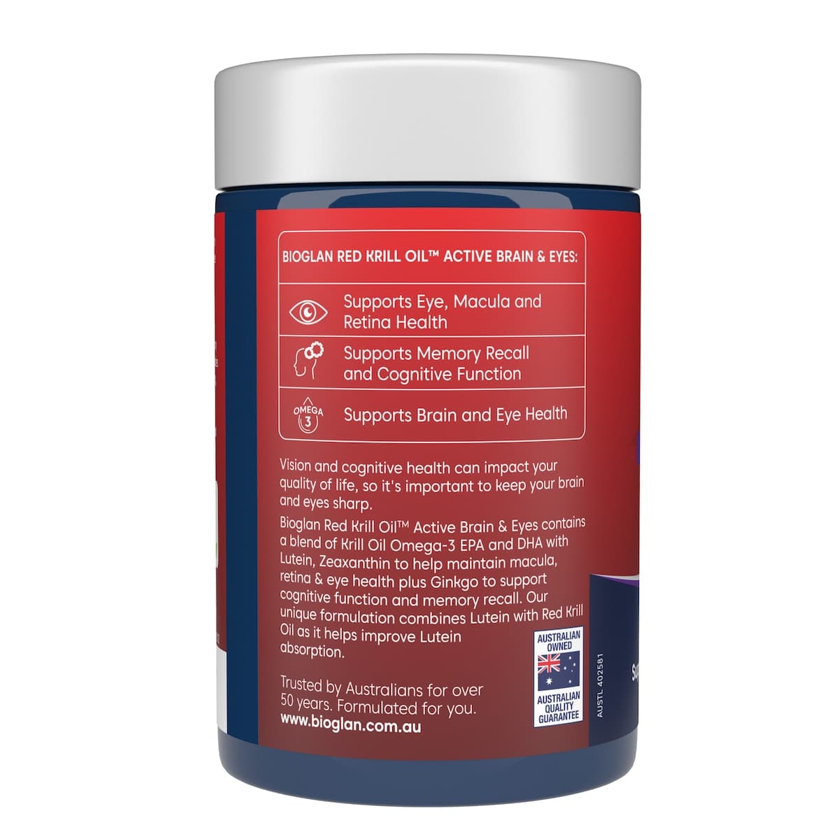 Thumbnail Bioglan Red Krill Oil Active Brain & Eyes 60 Capsules