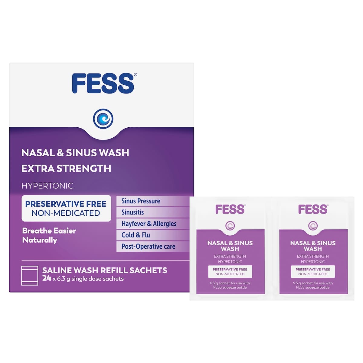 Thumbnail FESS Nasal & Sinus Wash Extra Strength Refill 24 Sachets