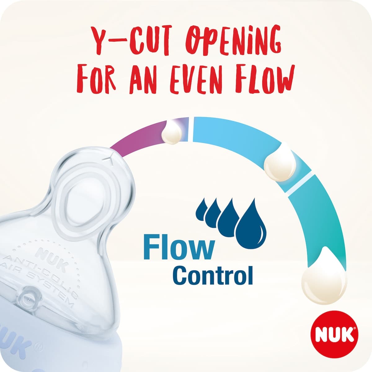 Thumbnail NUK First Choice+ Flow Control Silicone Teat 6-18 months 2 Pack