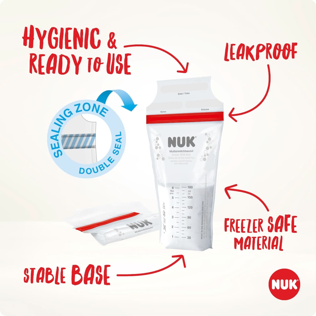 Thumbnail NUK Breast Milk Storage Bags 180ml 25 Pack
