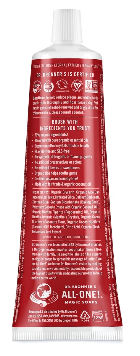 Thumbnail Dr Bronner's Cinnamon All-One Toothpaste 140g