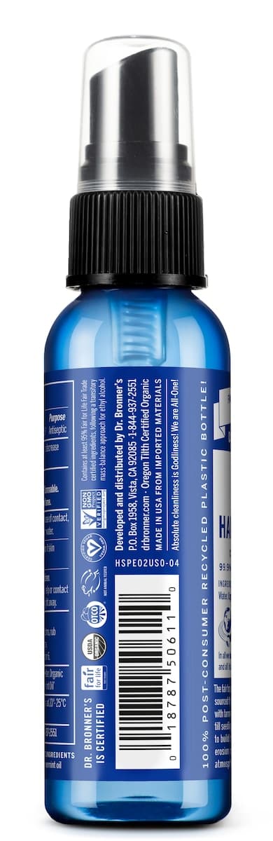 Thumbnail Dr Bronner's Organic Hand Sanitiser Spray Peppermint 59ml