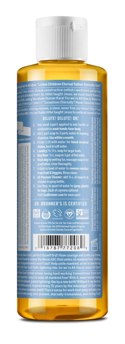 Thumbnail Dr Bronner's Pure Castile Liquid Magic Soap Baby Unscented 237ml
