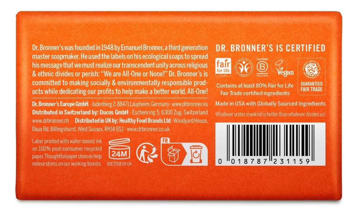 Thumbnail Dr Bronner's Pure Castile Magic Bar Soap Tea Tree 140g