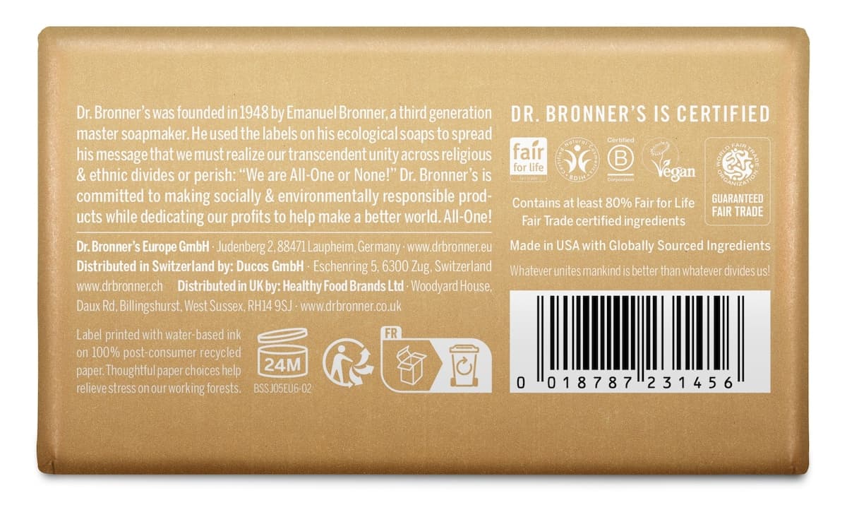 Thumbnail Dr Bronner's Pure Castile Magic Bar Soap Sandalwood Jasmine 140g