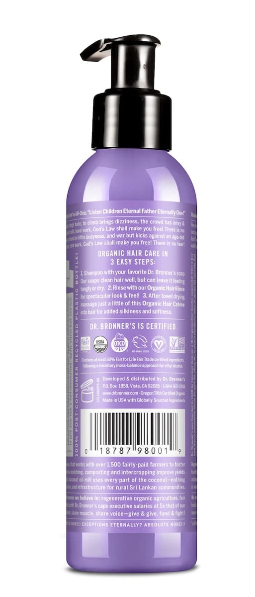 Thumbnail Dr Bronner's Lavender Coconut Organic Hair Creme 177ml