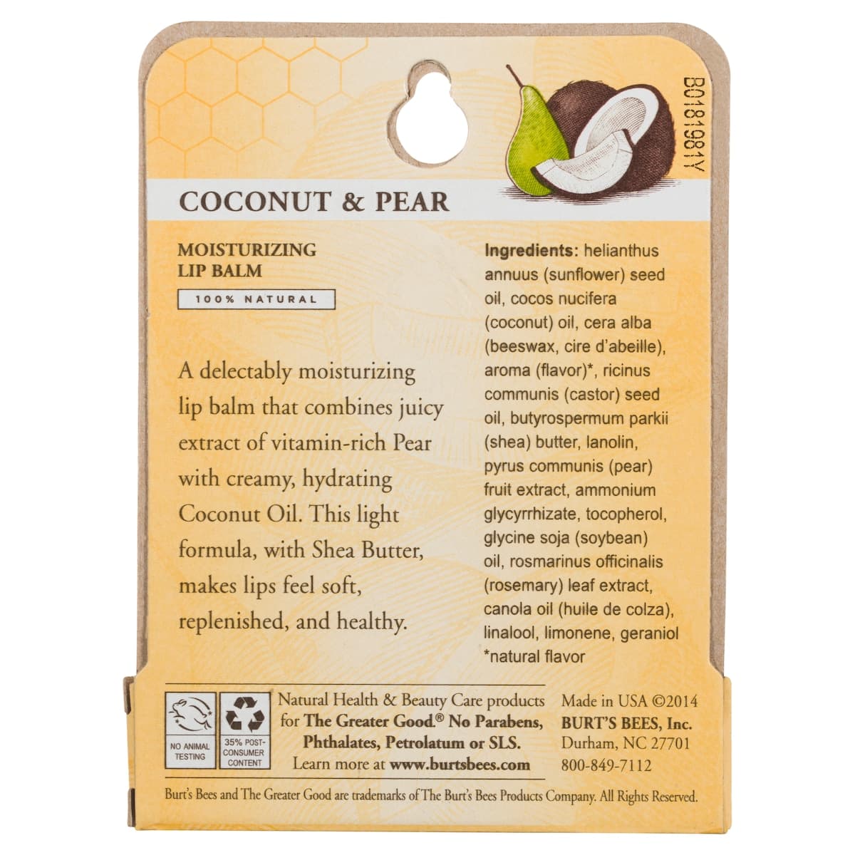 Thumbnail Burts Bees Coconut & Pear Lip Balm 4.25g