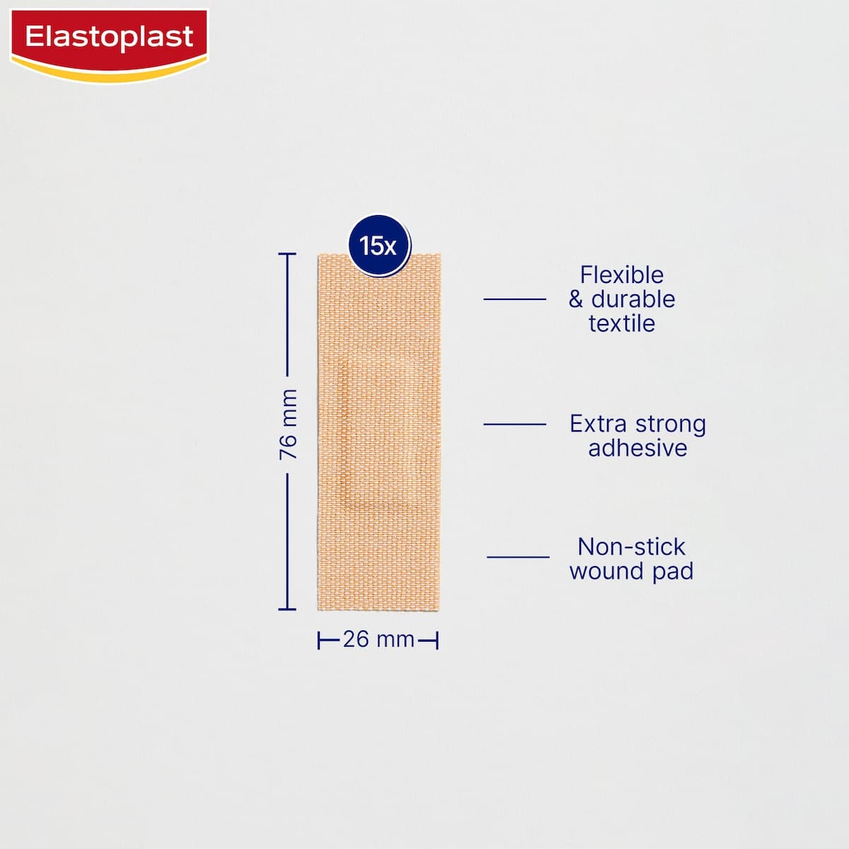 Thumbnail Elastoplast Extra Tough Waterproof Asssorted Shapes 15 Pack