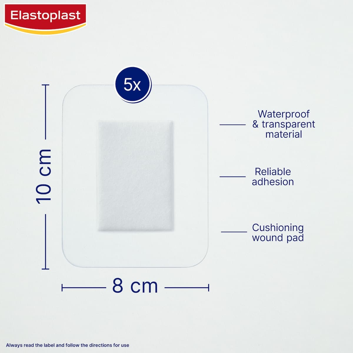 Thumbnail Elastoplast Aqua Protect Dressing XXL 8cm x 10cm 5 Pack