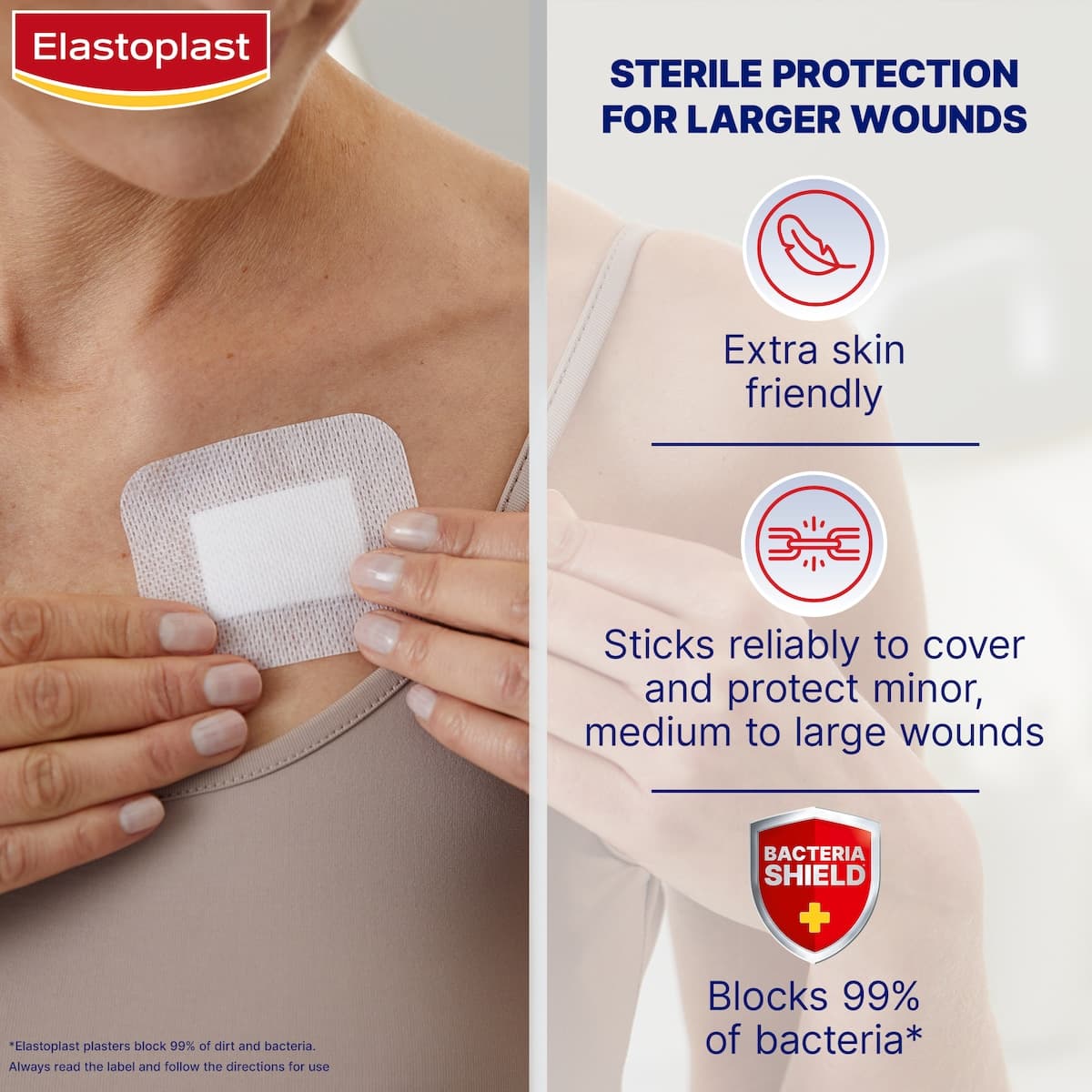 Thumbnail Elastoplast Sensitive Sterile Dressings XL 6cm x 7cm 5 Pack