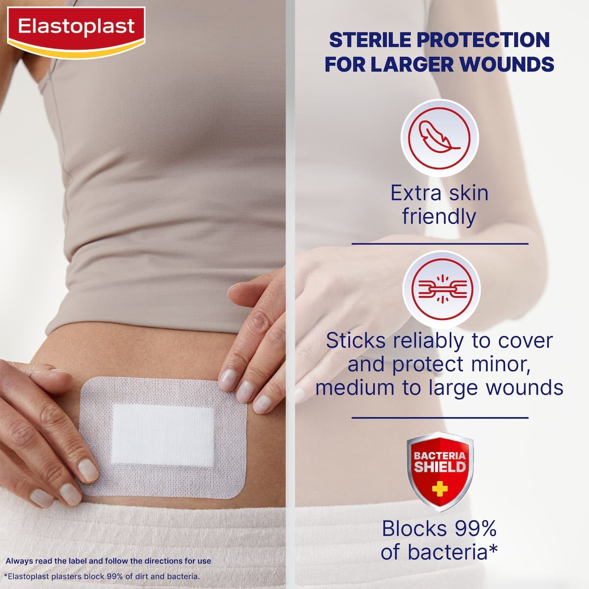 Thumbnail Elastoplast Sensitive Sterile Dressing XXL 8cm x 10cm 5 Pack