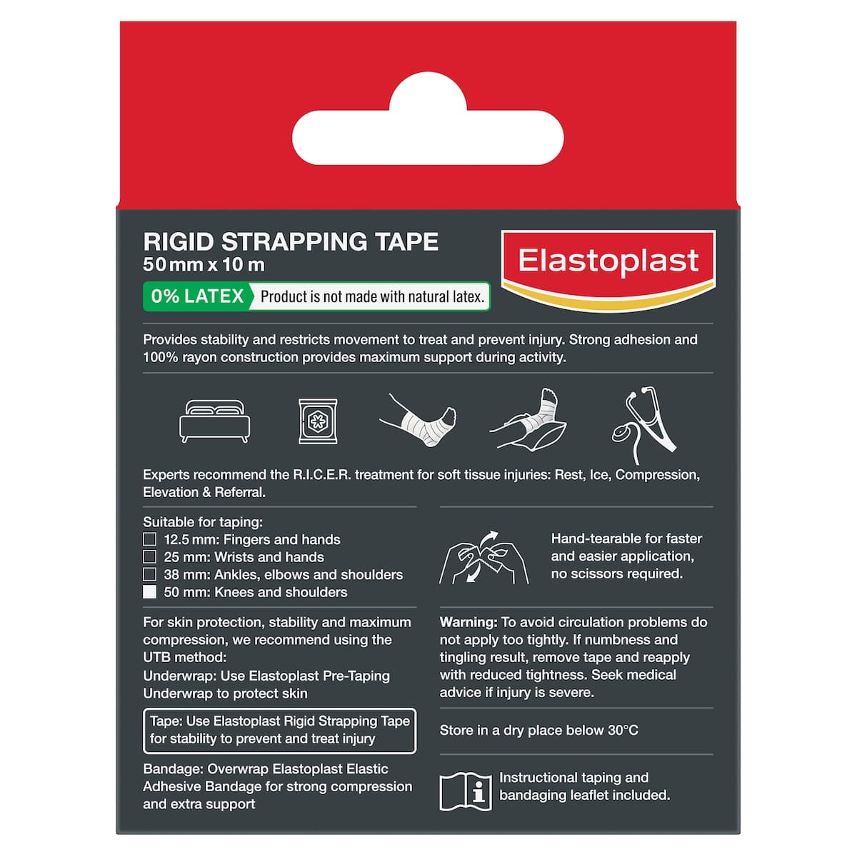 Thumbnail Elastoplast Rigid Strapping Tape 50mm x 10m Roll