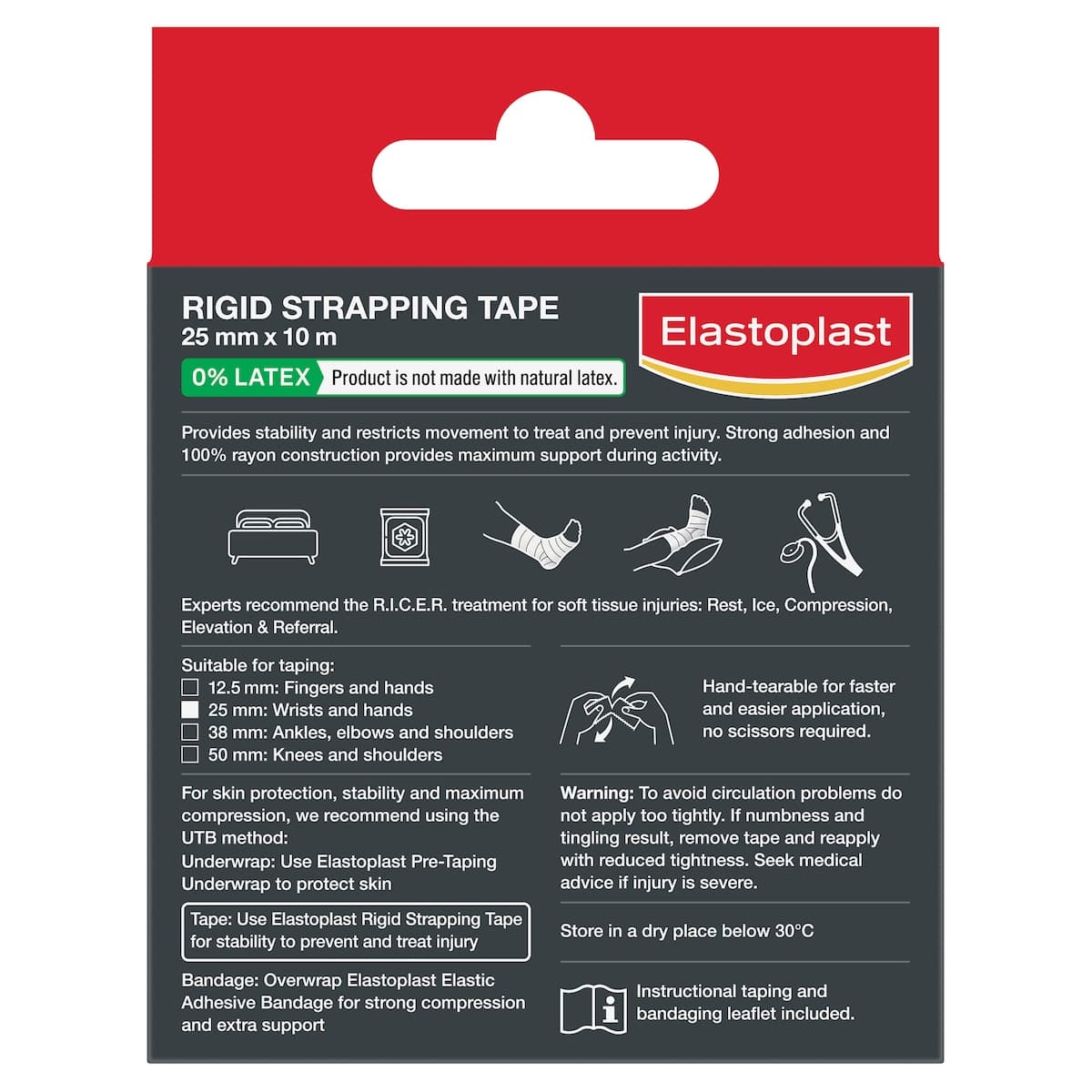 Thumbnail Elastoplast Rigid Strapping Tape 25mm x 10m Roll