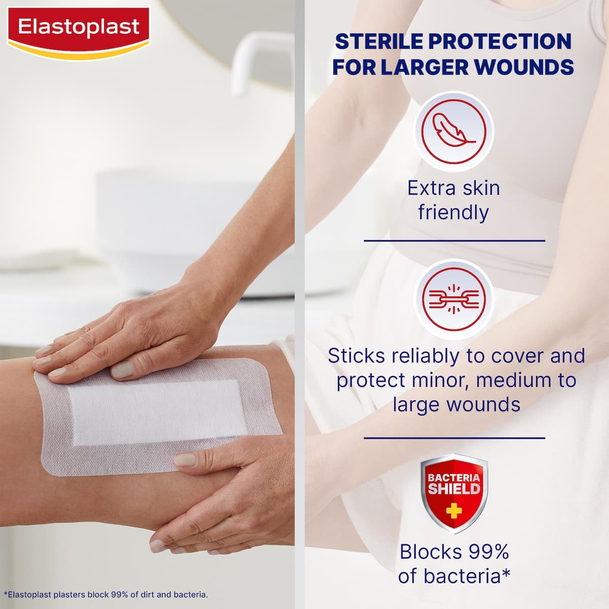 Thumbnail Elastoplast Sensitive Sterile Dressing 4XL 10cm x 20cm 5 Pack