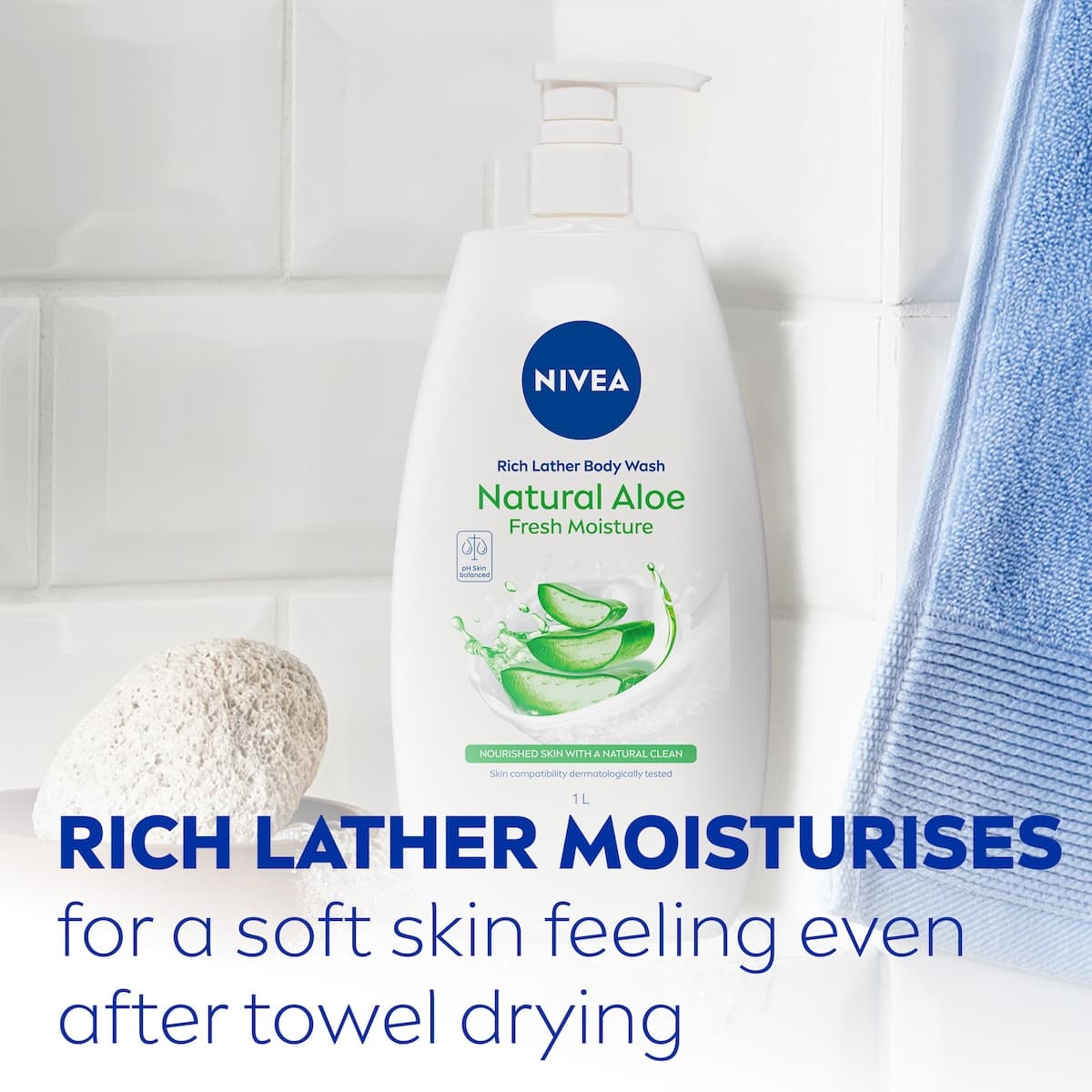Thumbnail Nivea Rich Lather Natural Aloe Fresh Moisture Body Wash 1 Litre