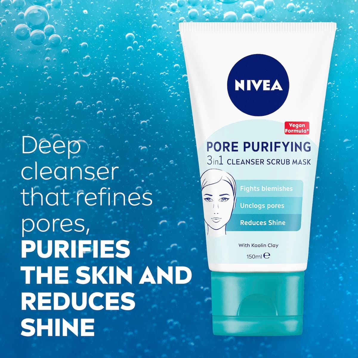 Thumbnail Nivea Pore Purifying 3in1 Cleanser Scrub Mask 150ml