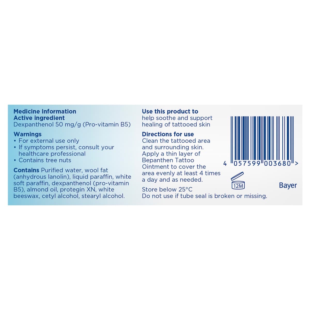 Thumbnail Bepanthen Tattoo Aftercare Ointment 50g