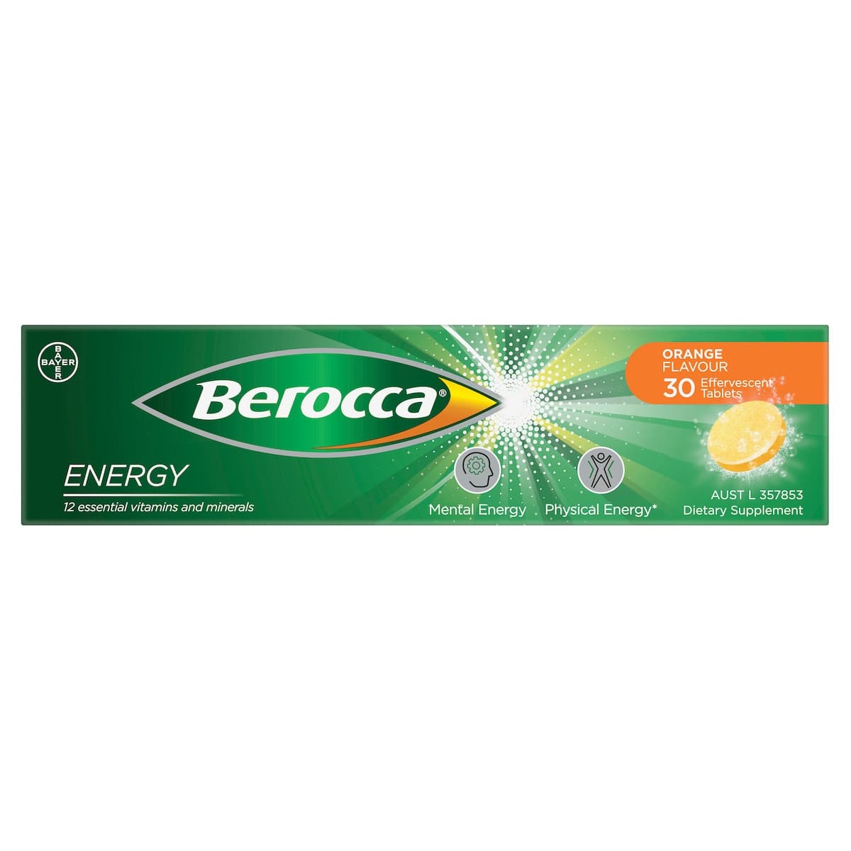 Thumbnail Berocca Energy Orange Effervescent Tablets 30 Pack
