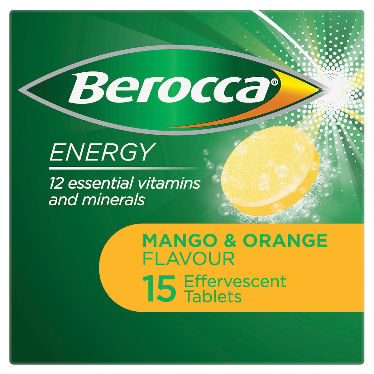 Thumbnail Berocca Energy Mango & Orange 15 Effervescent Tablets