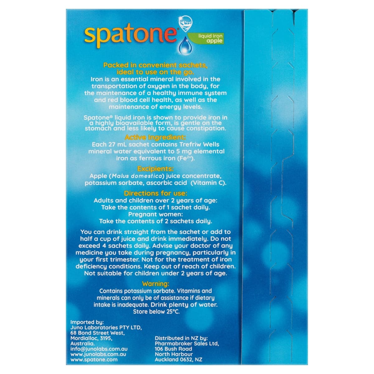 Thumbnail Spatone Liquid Iron Supplement Apple 28 x 25ml Sachets