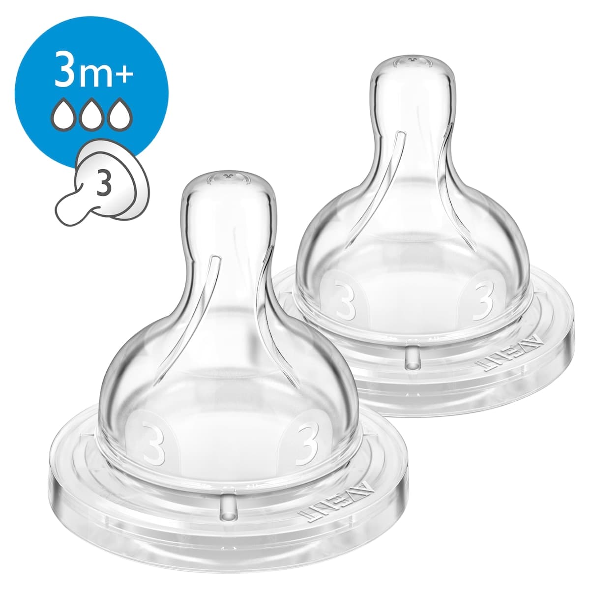 Thumbnail Avent Anti-Colic Teat Medium Flow 3 Months+ 2 Pack