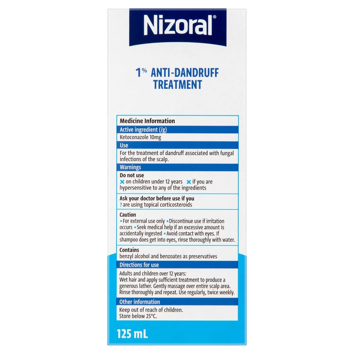Thumbnail Nizoral Anti-Dandruff Treatment Shampoo 1% 125ml