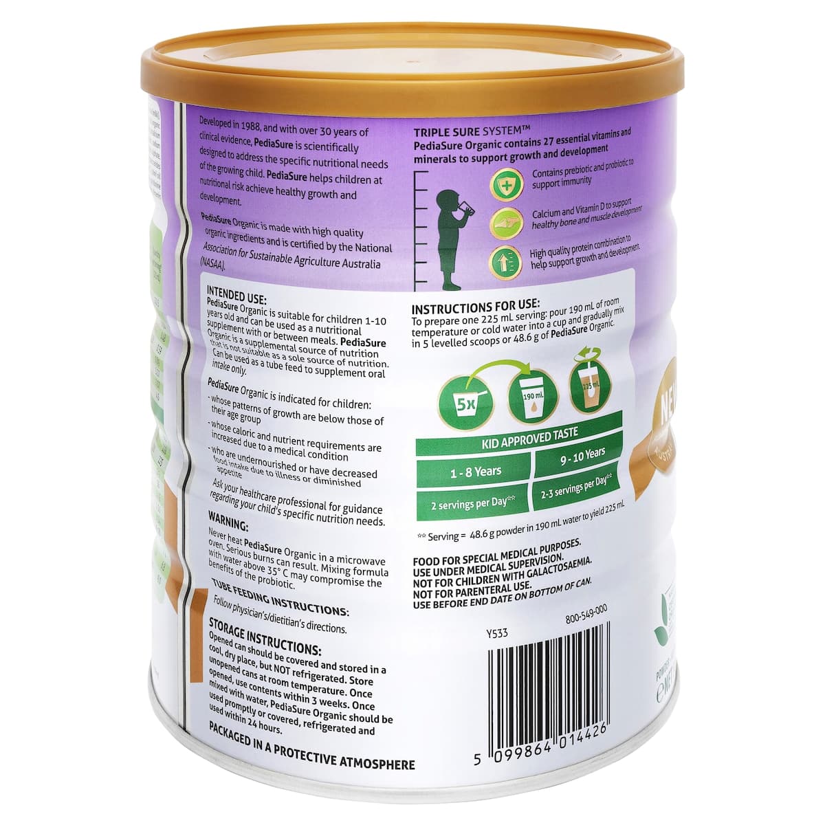 Thumbnail Pediasure Organic Powder Vanilla 800g