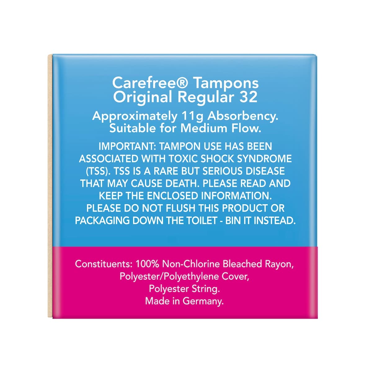 Thumbnail Carefree Original Regular Tampons 32 Pack